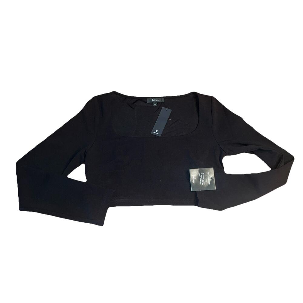 Lulu's Square Neck Long Sleeve Crop Top - L NWT